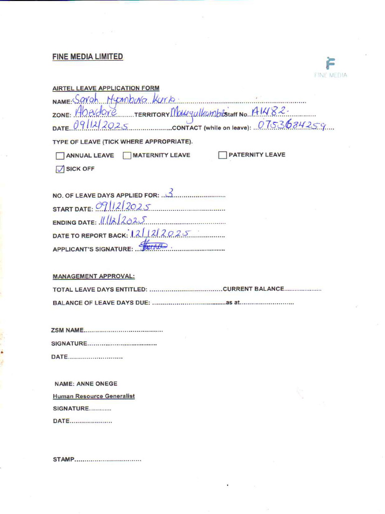Leave Form | PDF