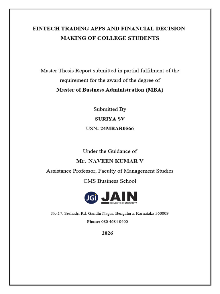 1. Master Thesis (Suriya SV) COPY | PDF | Statistics | Decision Making