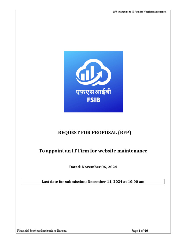 RFP for FSIBs Website Maintenance 2024 2 | PDF | Computer Security ...