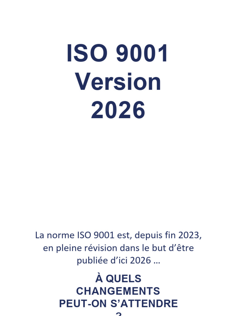 Iso 9001 Version 2026 | PDF | Management de la qualité | Business