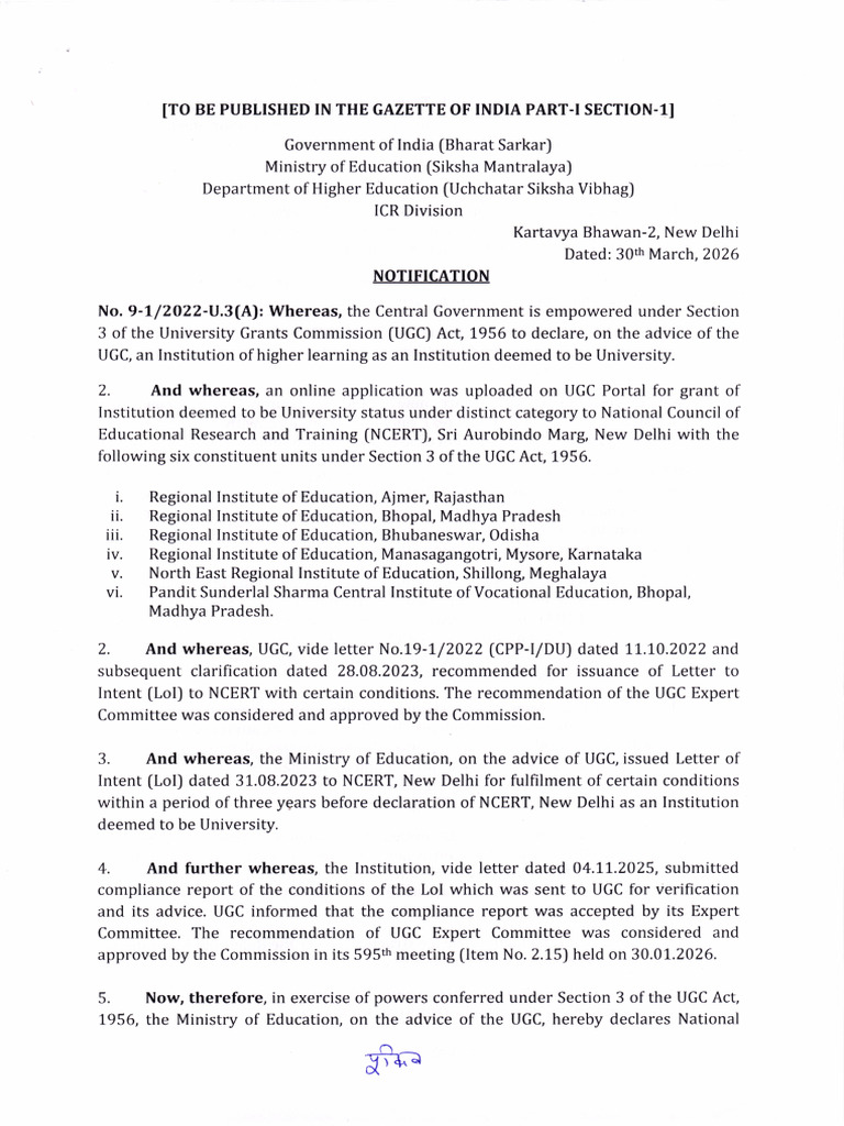 Notification 9-1-2022-U 3A | PDF | Educational Stages | Domestic Policy