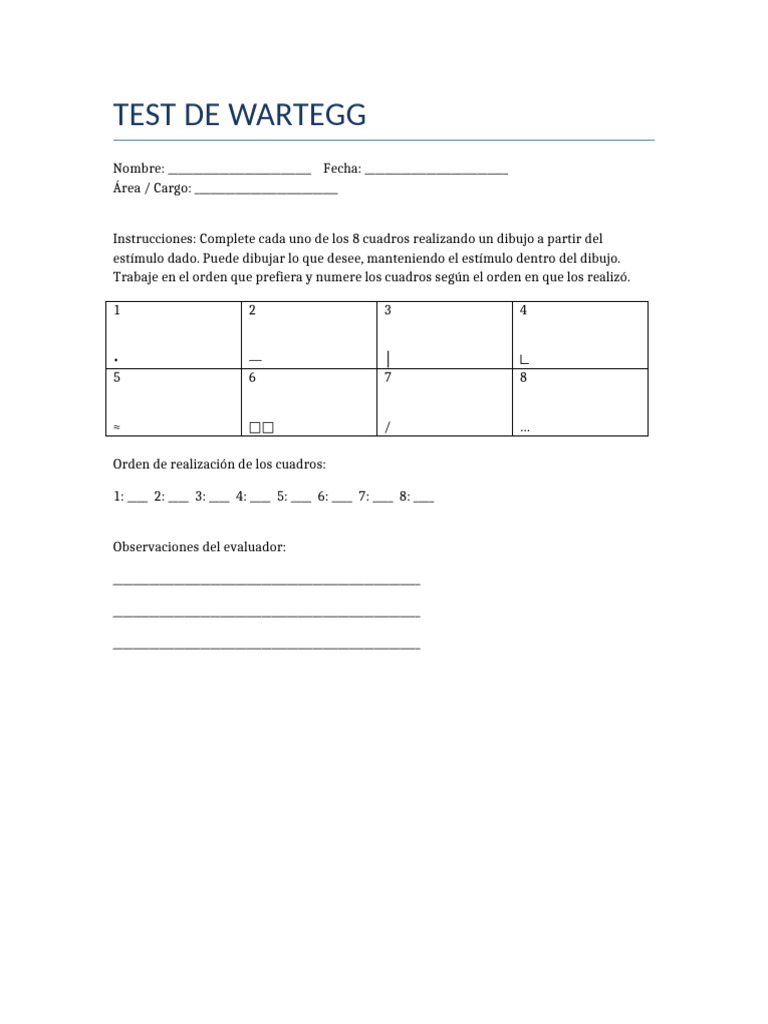 Test Wartegg Profesional | PDF