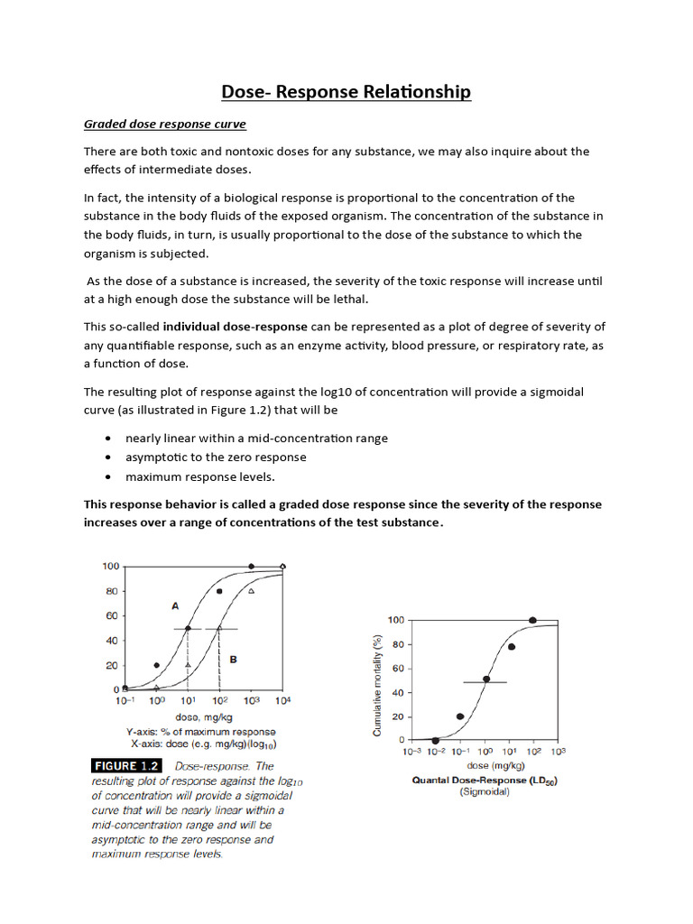 Dose Response Relation | PDF | Toxicity | Dose (Biochemistry)