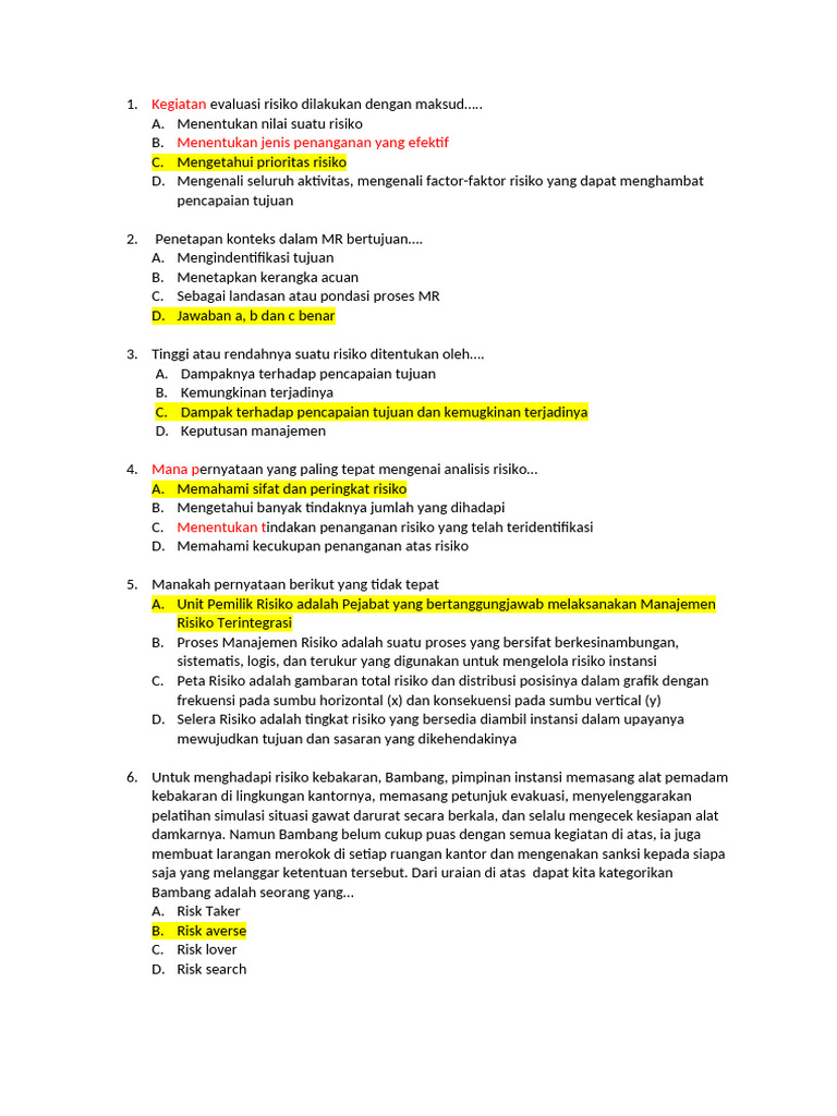 Soal Pre Test | PDF