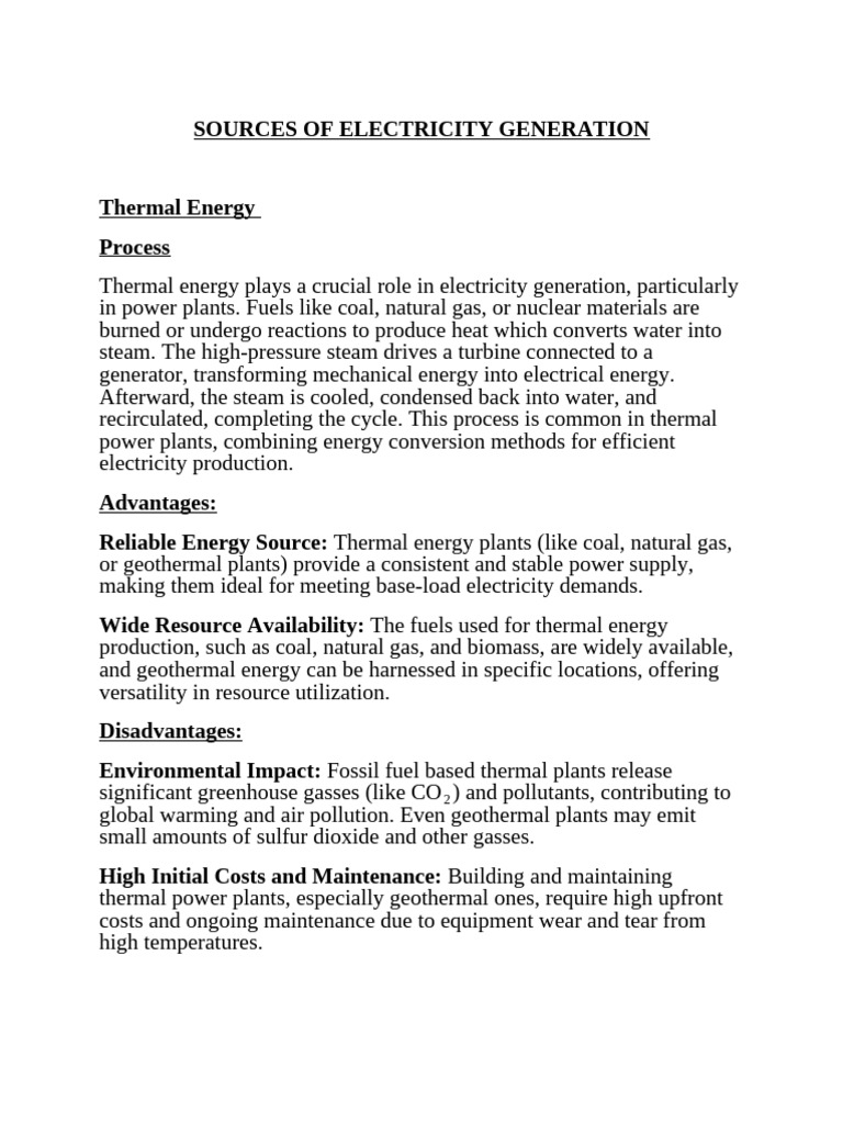 Sources of Electricity Generation | PDF | Biofuel | Nuclear Power