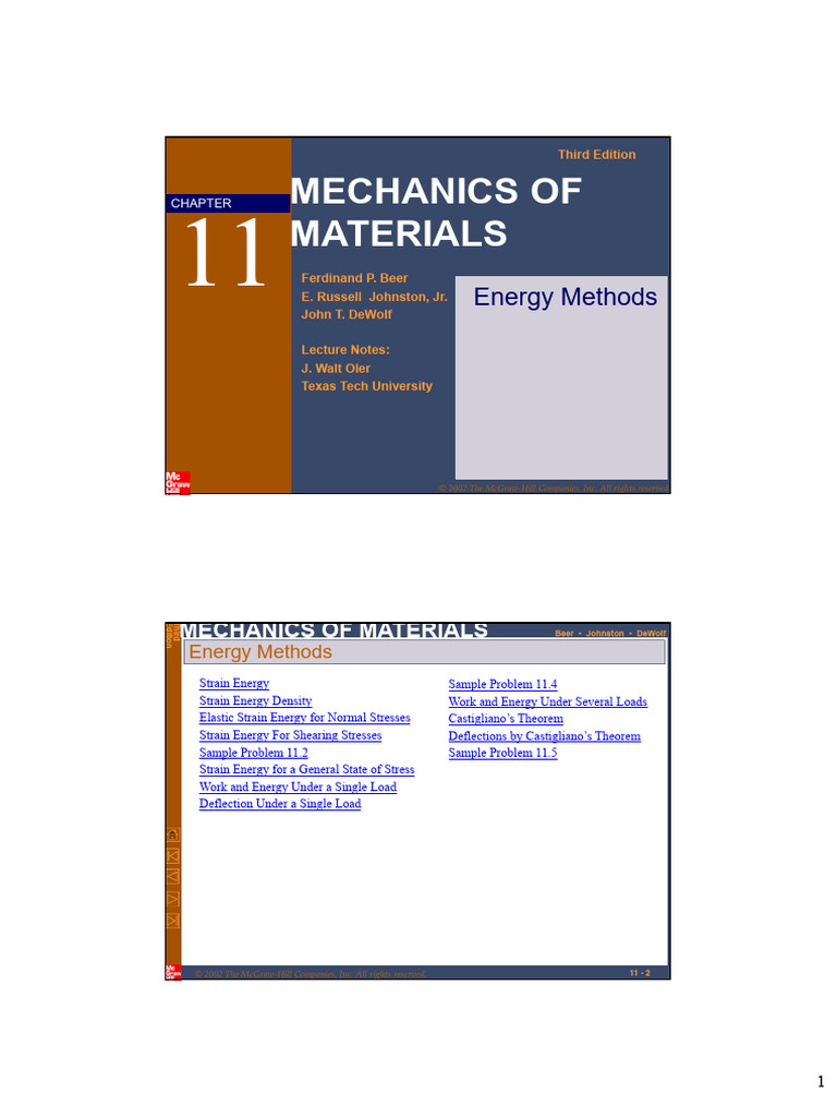 06 Energy Methods | PDF | Deformation (Engineering) | Strength Of Materials