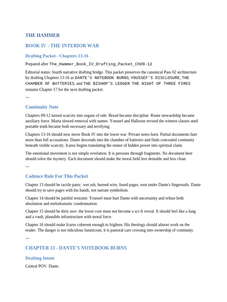 The Hammer Book IV Drafting Packet Ch13-16 | PDF