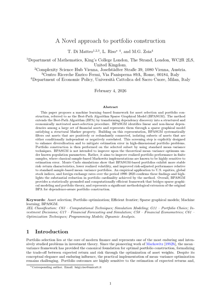 A Novel Approach to Portfolio Construction | PDF | Modern Portfolio ...