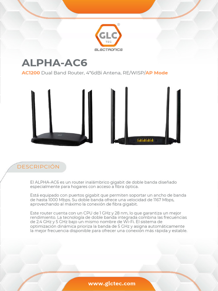 ALPHA- AC6 manual router | PDF | Enrutador (Computación) | Hertz