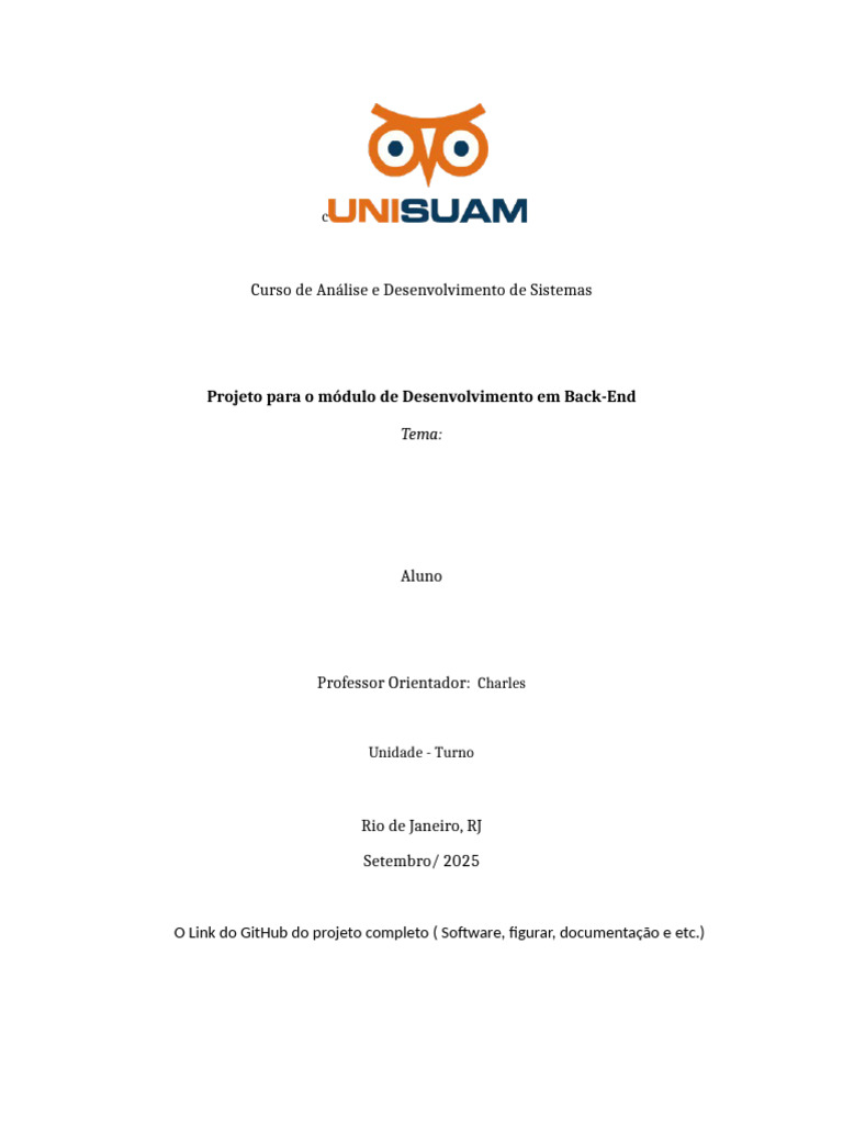 Template Projeto Backend | PDF | Bancos de dados | Programas