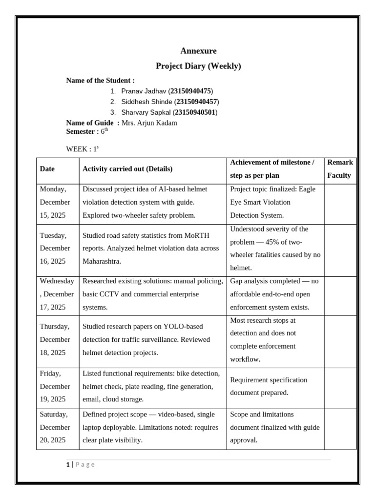Daily Diary Filled (1) | PDF | Optical Character Recognition | Accuracy ...