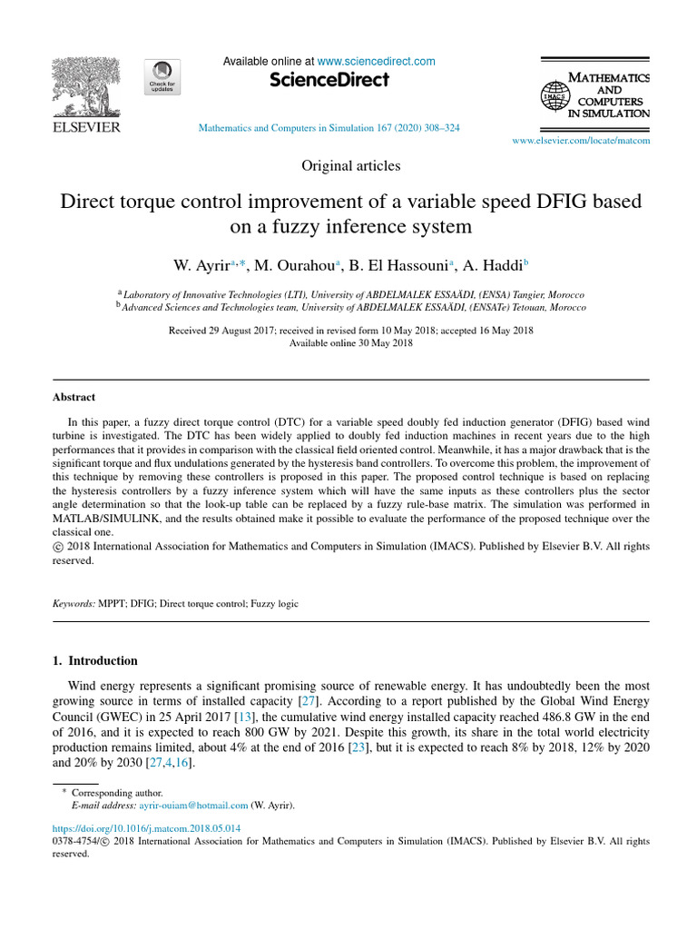 Direct Torque Control Improvement of a Variable Speed | PDF | Visual ...