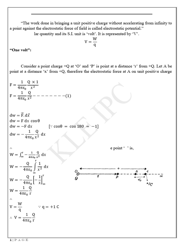 electric potential and capacitance notes | PDF | Capacitance | Capacitor