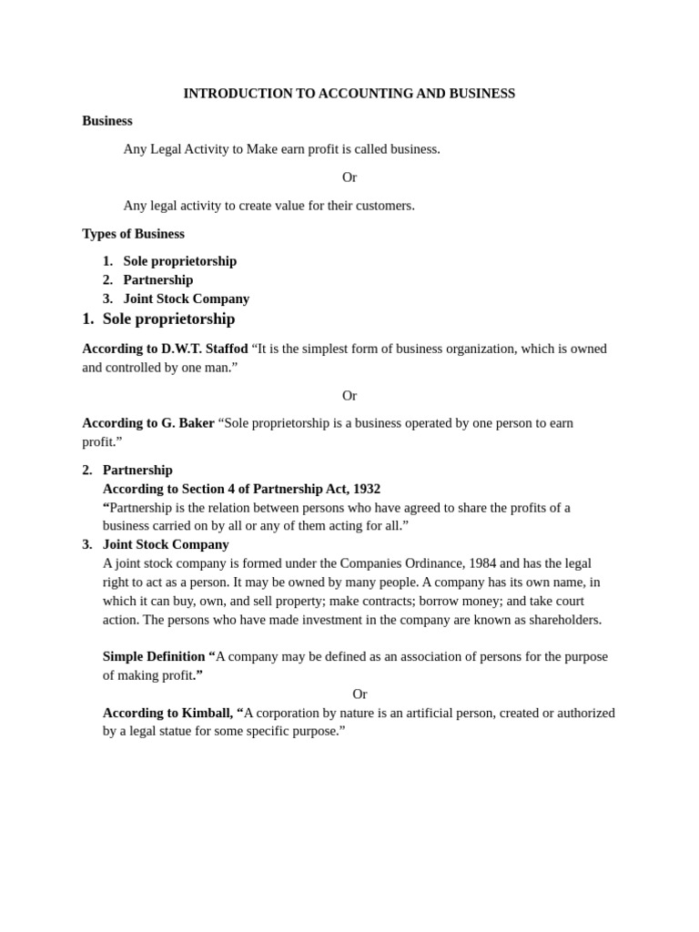 Introduction to Accounting and Business | PDF | Debits And Credits ...