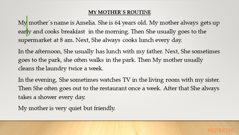 My Mother Routines | PDF