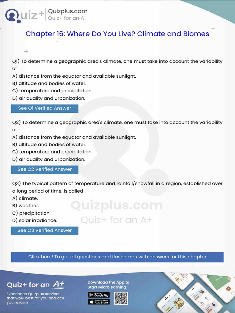 To Determine a Geographic Areas Climate One Must Take Into Account the ...