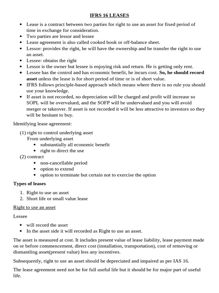 IFRS 16 | PDF | Lease | Book Value