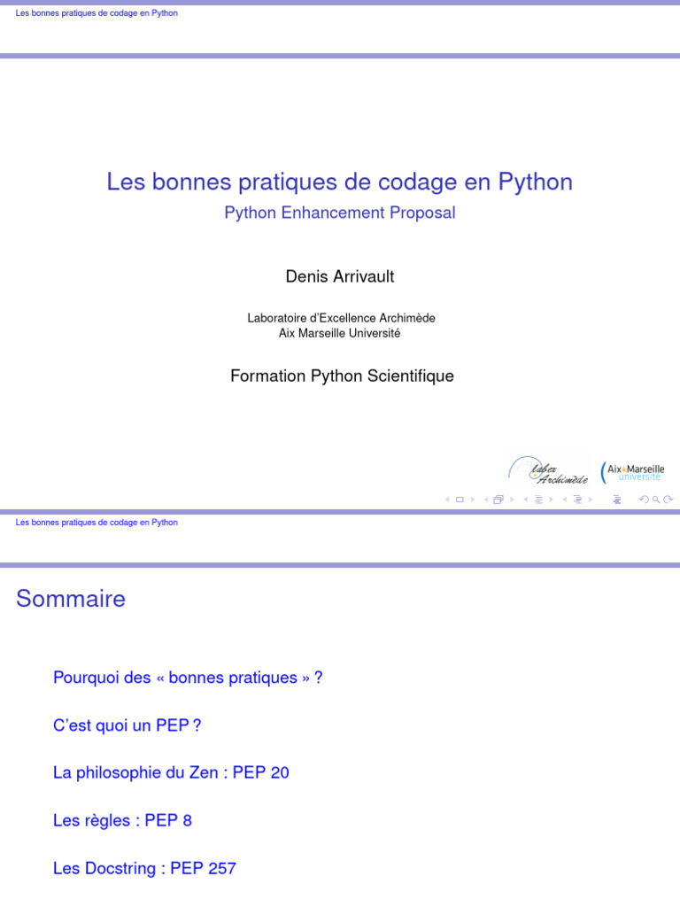 Bonnes Pratiques Python | PDF | Python (Langage de programmation ...