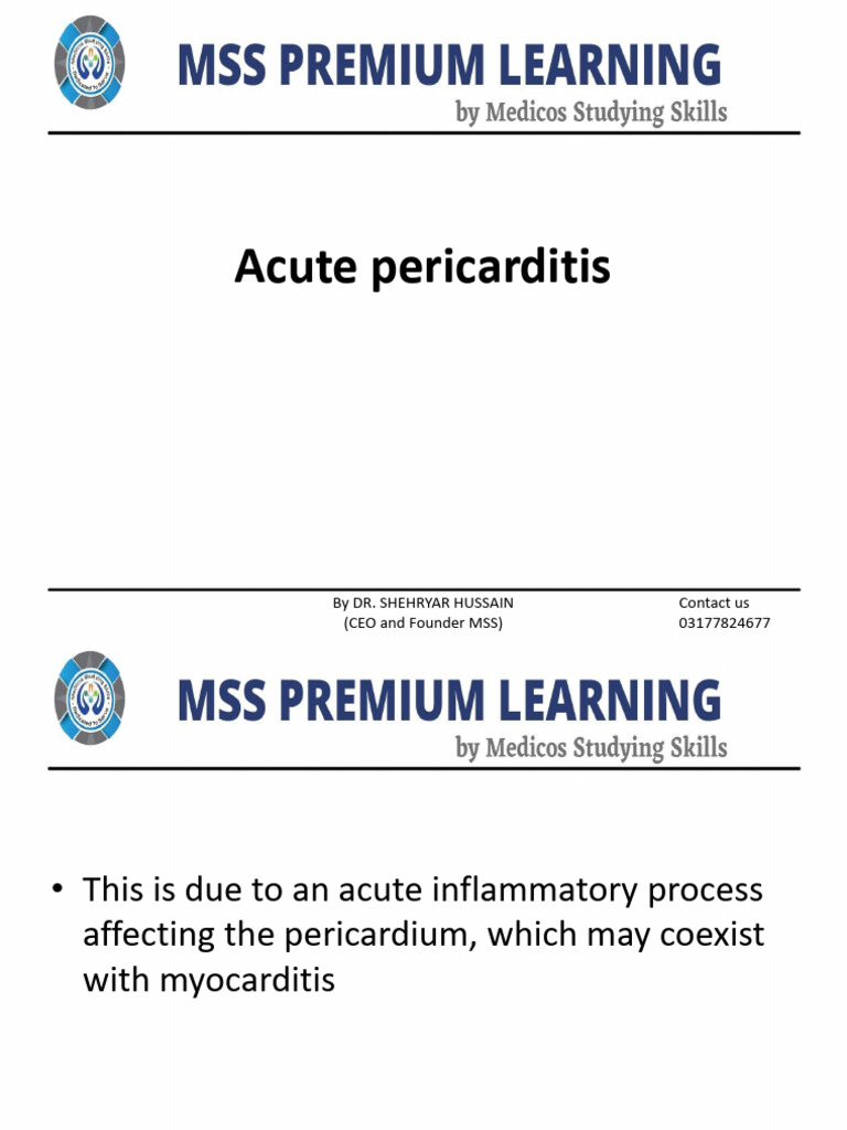 Lecture 9 Acute Pericarditis Lyst1733391102022 | PDF