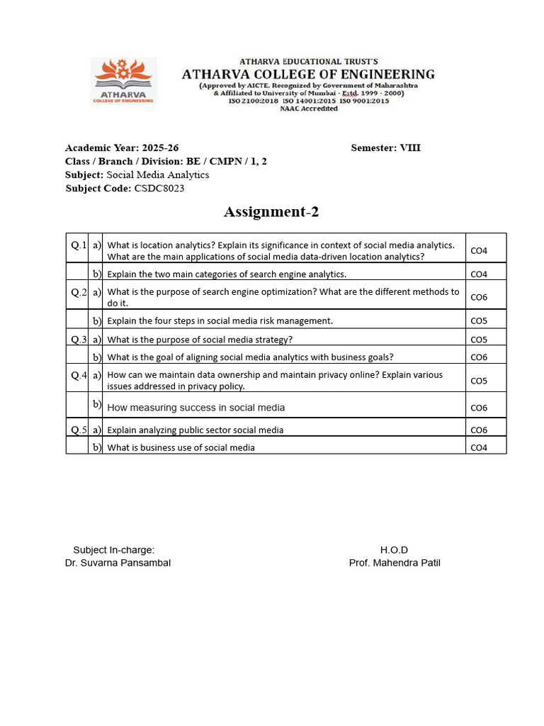 SMA Assignment 2 | PDF