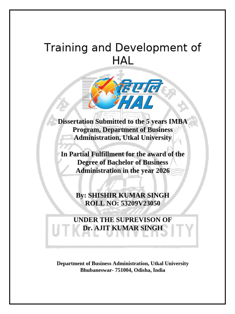 31187389 a Project Report on Training and Development of HAL | PDF ...