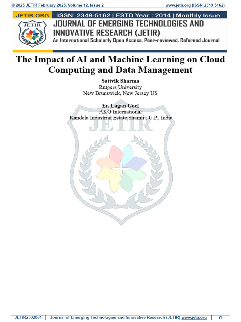 JETIR2502801 | PDF | Cloud Computing | Artificial Intelligence