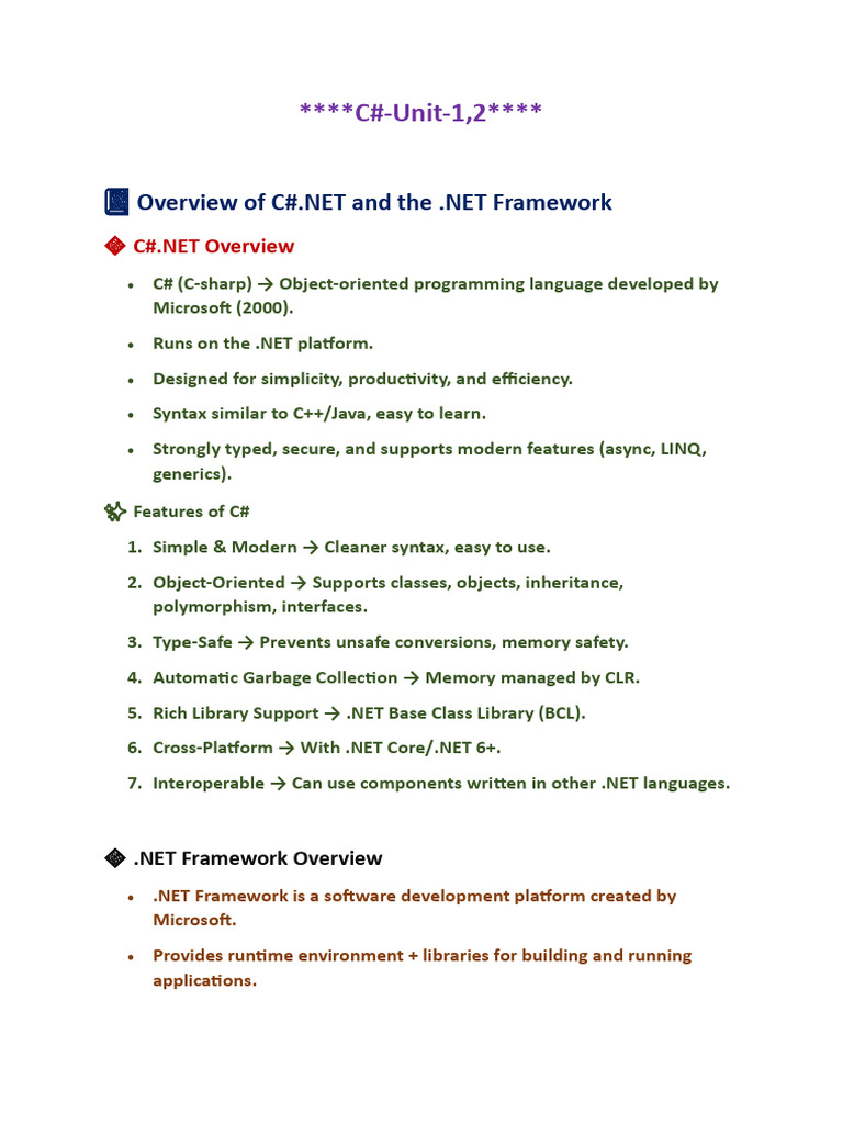 C#Notes-1,2,3,4 | PDF | Language Integrated Query | C Sharp ...