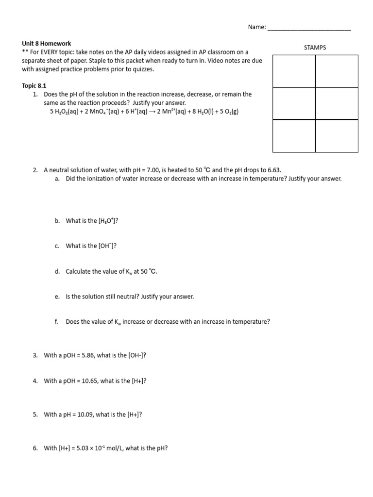 Unit 8 Homework | PDF