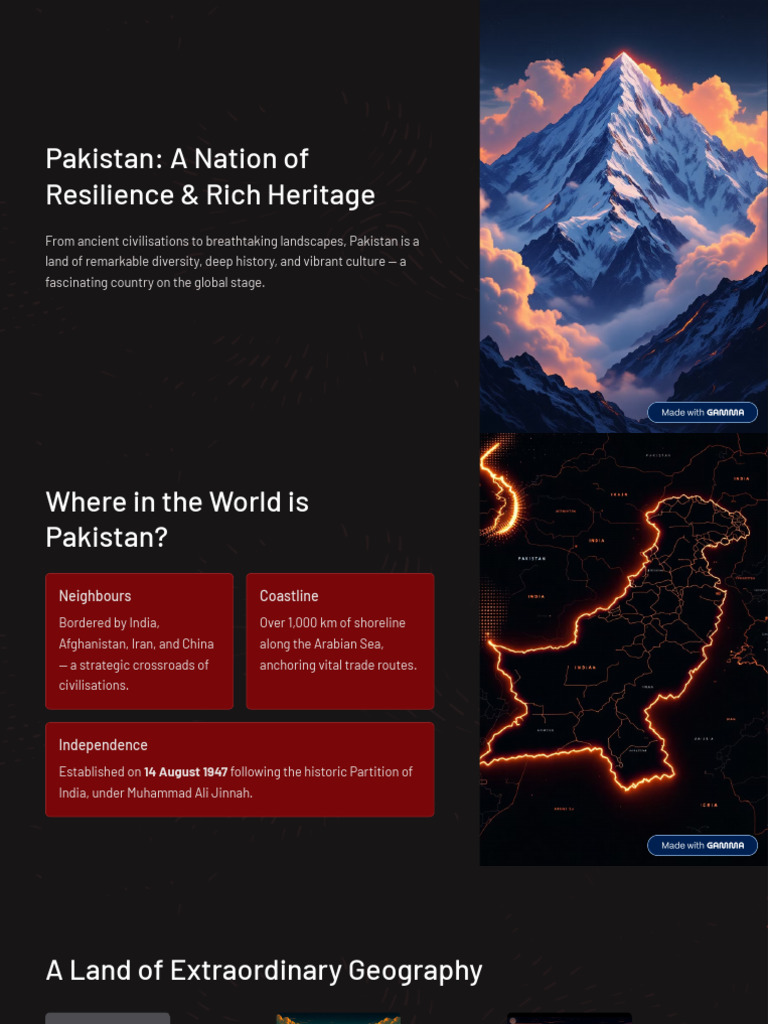 Pakistan a Nation of Resilience and Rich Heritage | PDF | Pakistan ...