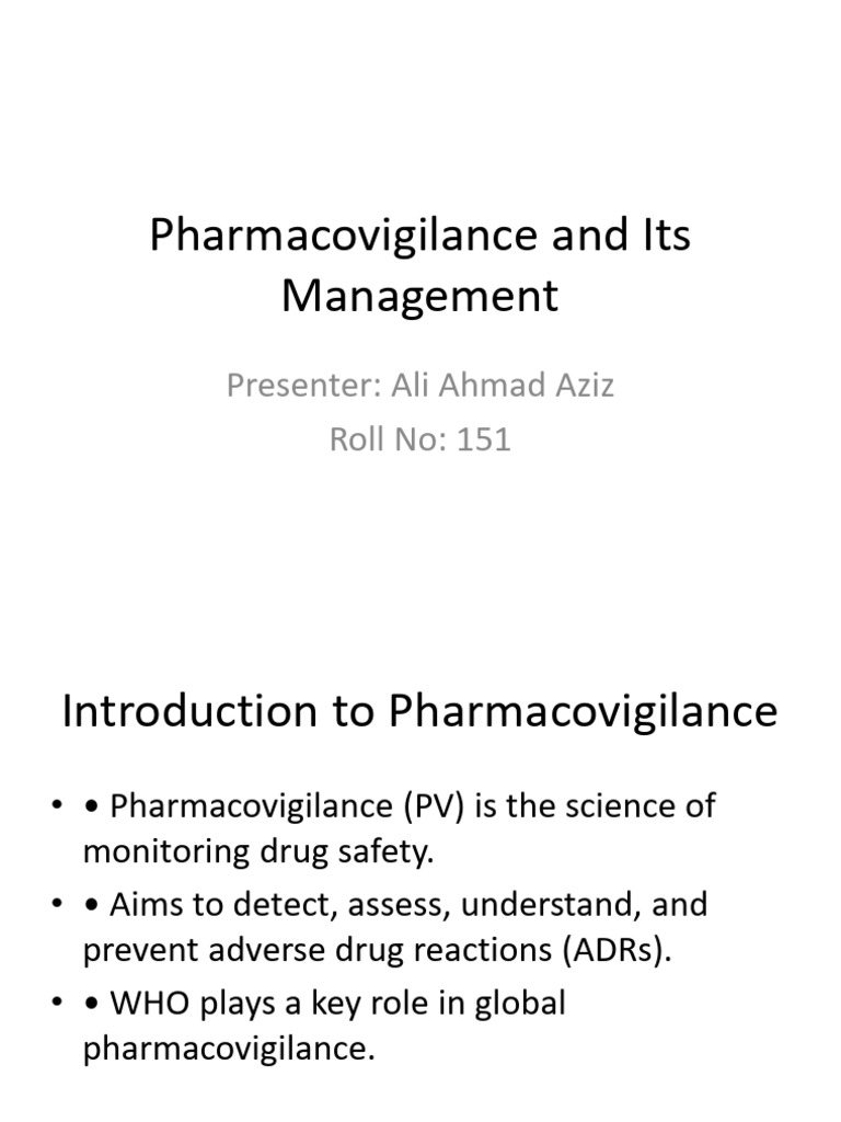 Pharmacovigilance Presentation | PDF