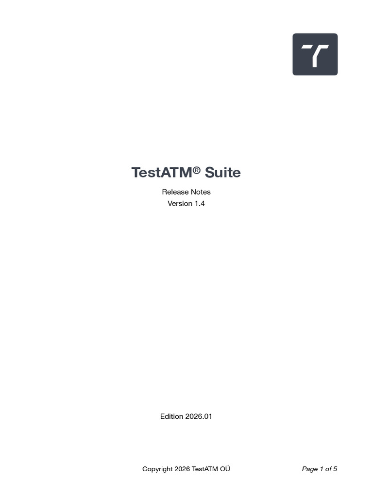 TestATM v1.4 Release Notes 2026.01 | PDF | Computer Hardware | Computing