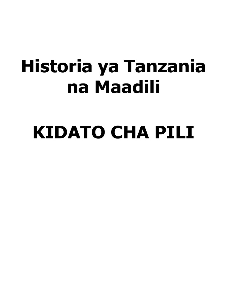 f2 Historia Ya Tanzania Na Maadili Kidato Cha Pili New576 - 2026 | PDF