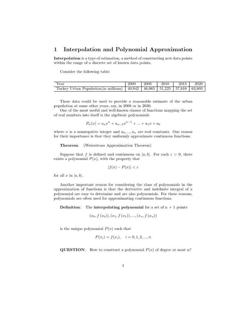 Numerical Methods 5 | PDF | Polynomial | Interpolation