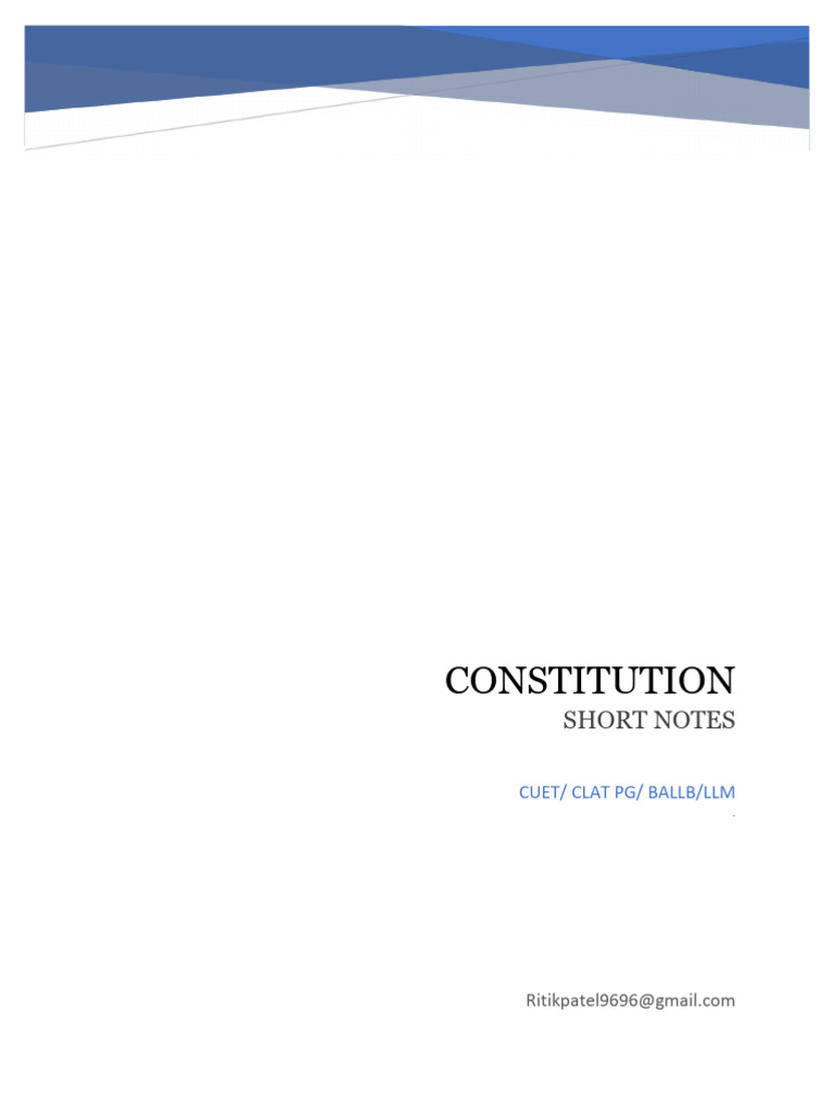 Constitution notes | PDF | Justice | Crime & Violence