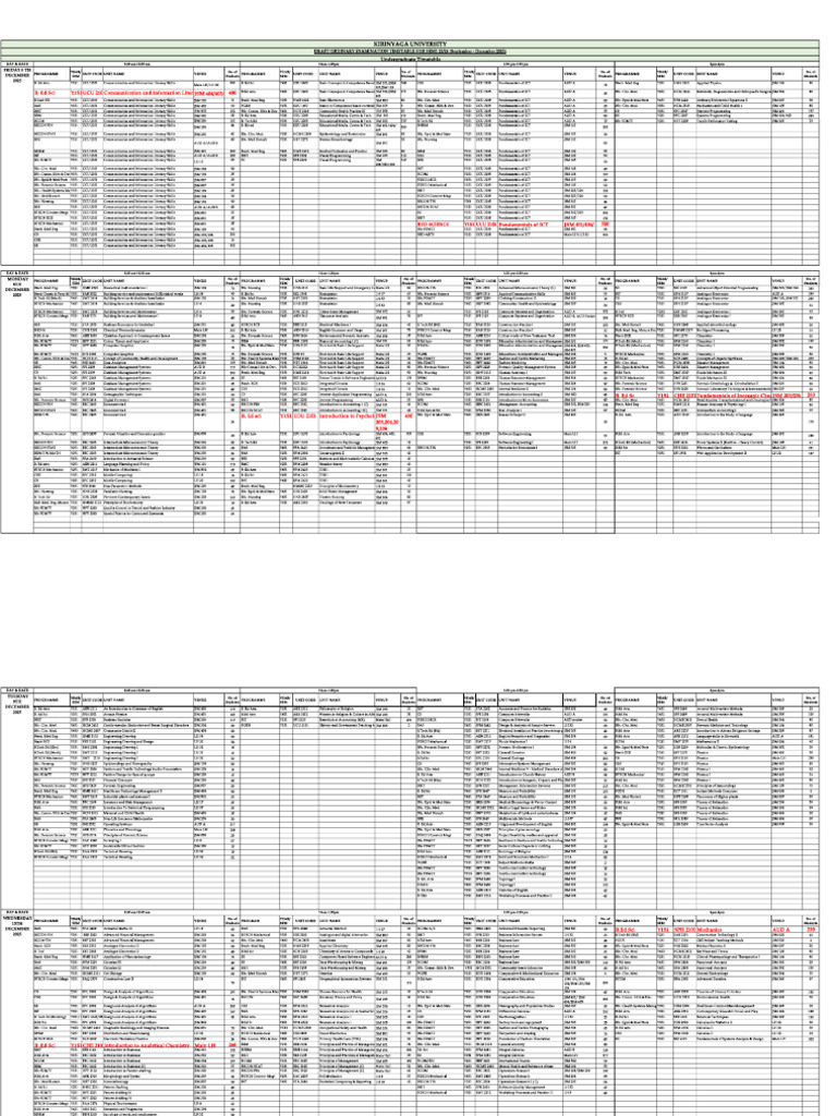 Exam Timetable | PDF