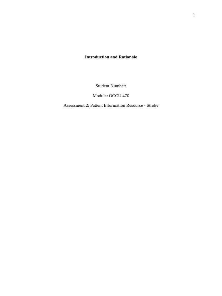 Introduction and Rationale | PDF | Stroke | Physical Therapy