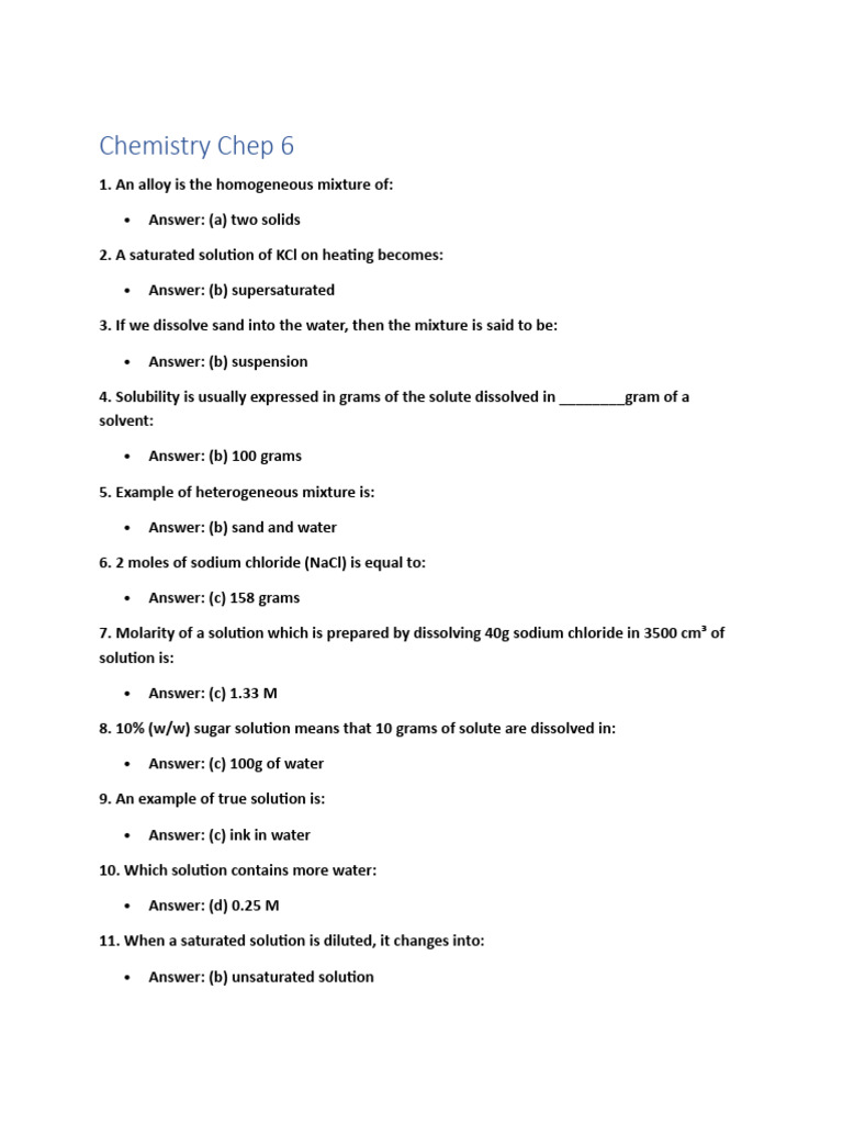 Chemistry Chep 6 | PDF | Solvation | Chemical Polarity