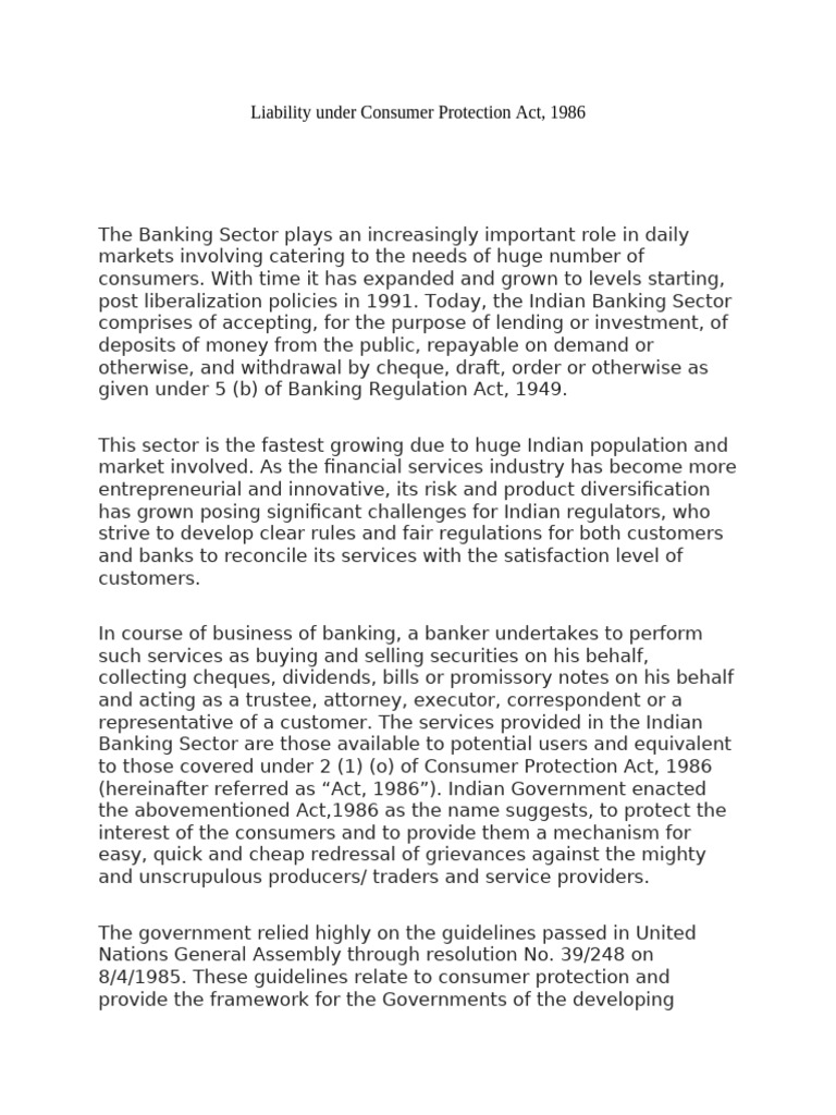 Liability Under Consumer Protection Act | PDF | Loans | Banks