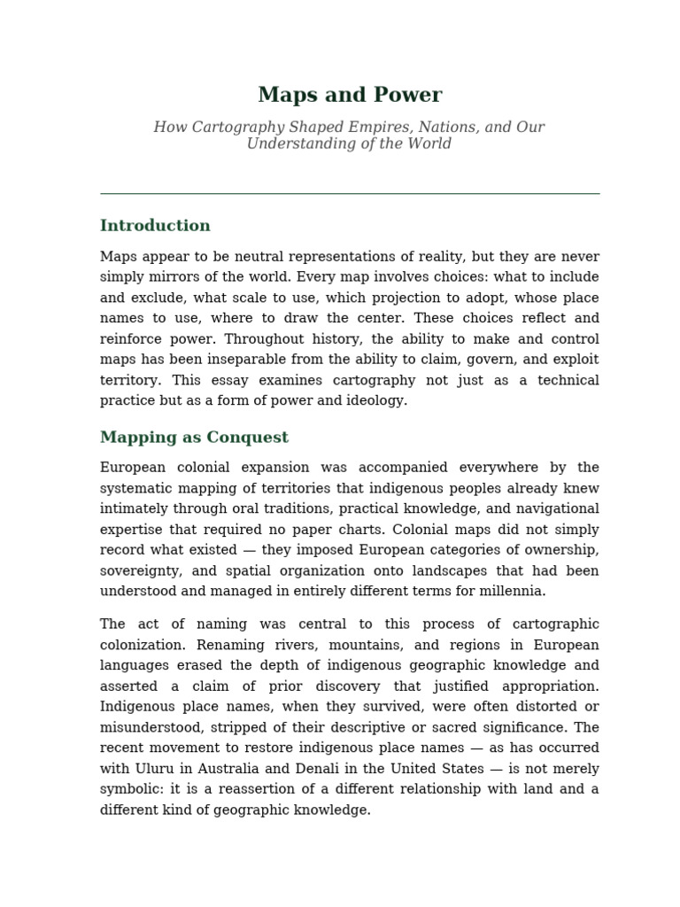 Article 05 Maps and Power | PDF | Cartography | Map