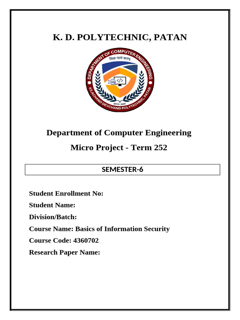 BIS MicroProject Format | PDF