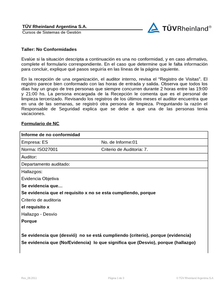 0301 - No Conformidades | PDF
