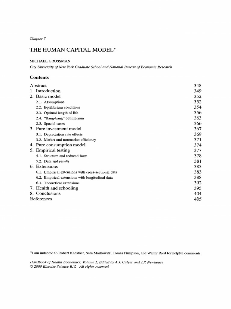 The Human Capital Model | PDF | Capital (Economics) | Demand