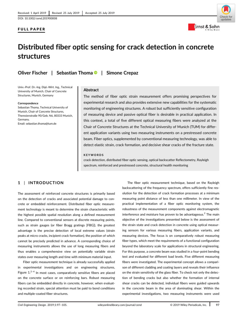 Fischer2019 Distributed Fiber Optic Sensing for Crack Detection in ...