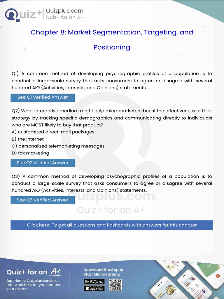 A Common Method of Developing Psychographic Profiles of a Population is ...