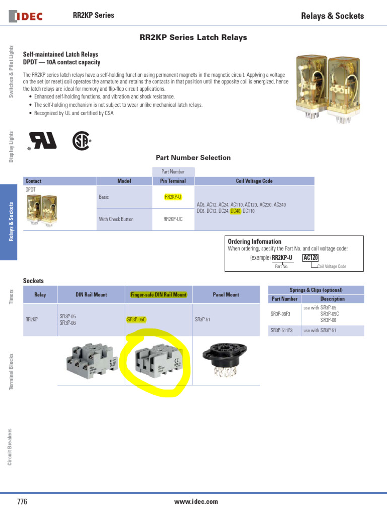 IDEC - RR2KPSeries (HIGHLIGHTED) | PDF | Relay | Alternating Current
