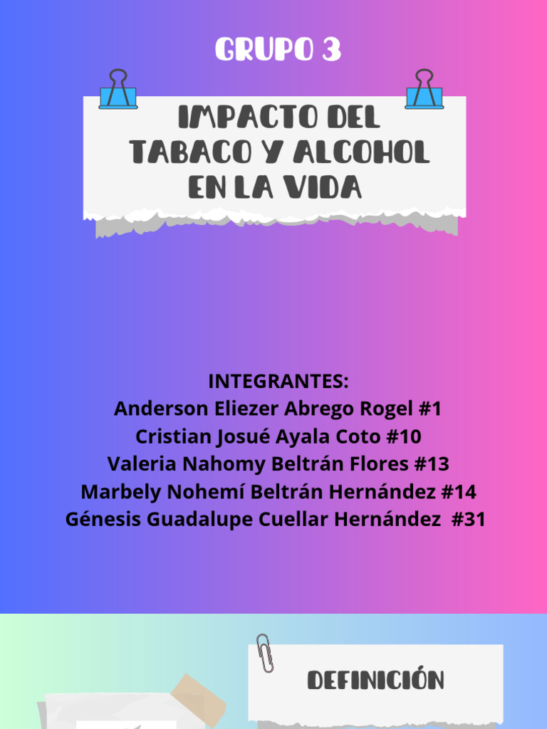 IMpacto Del Tabaco y Alcohol en La Vida | PDF