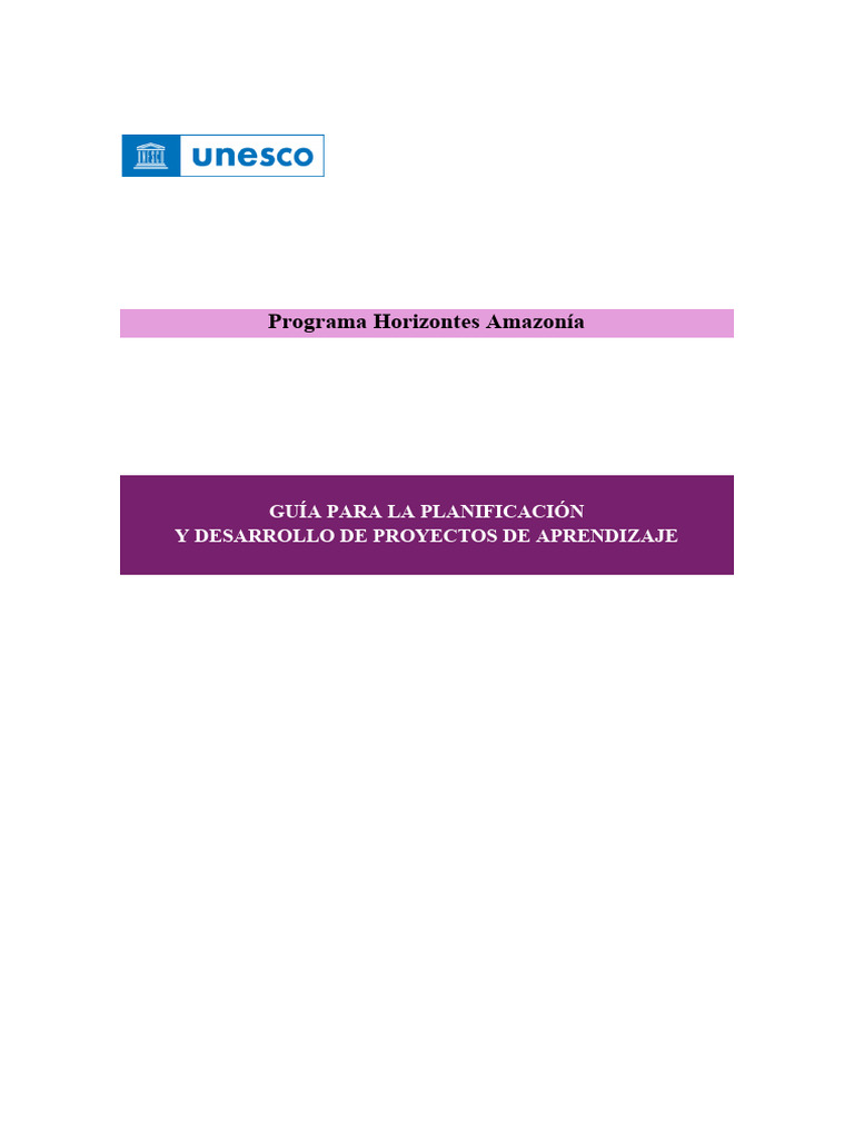 Guía planificación y desarrollo de proyectos de aprendizaje | PDF ...
