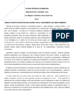 Manejo de Nuestras Relaciones Con El Medio Ambiente