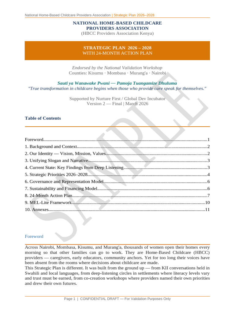HBCC Strategic Plan 2026 2028 | PDF | Child Care | Governance