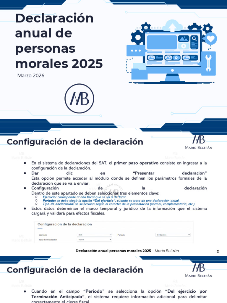 Declaración Anual Personas Morales 2025 | PDF | Impuesto sobre la renta ...